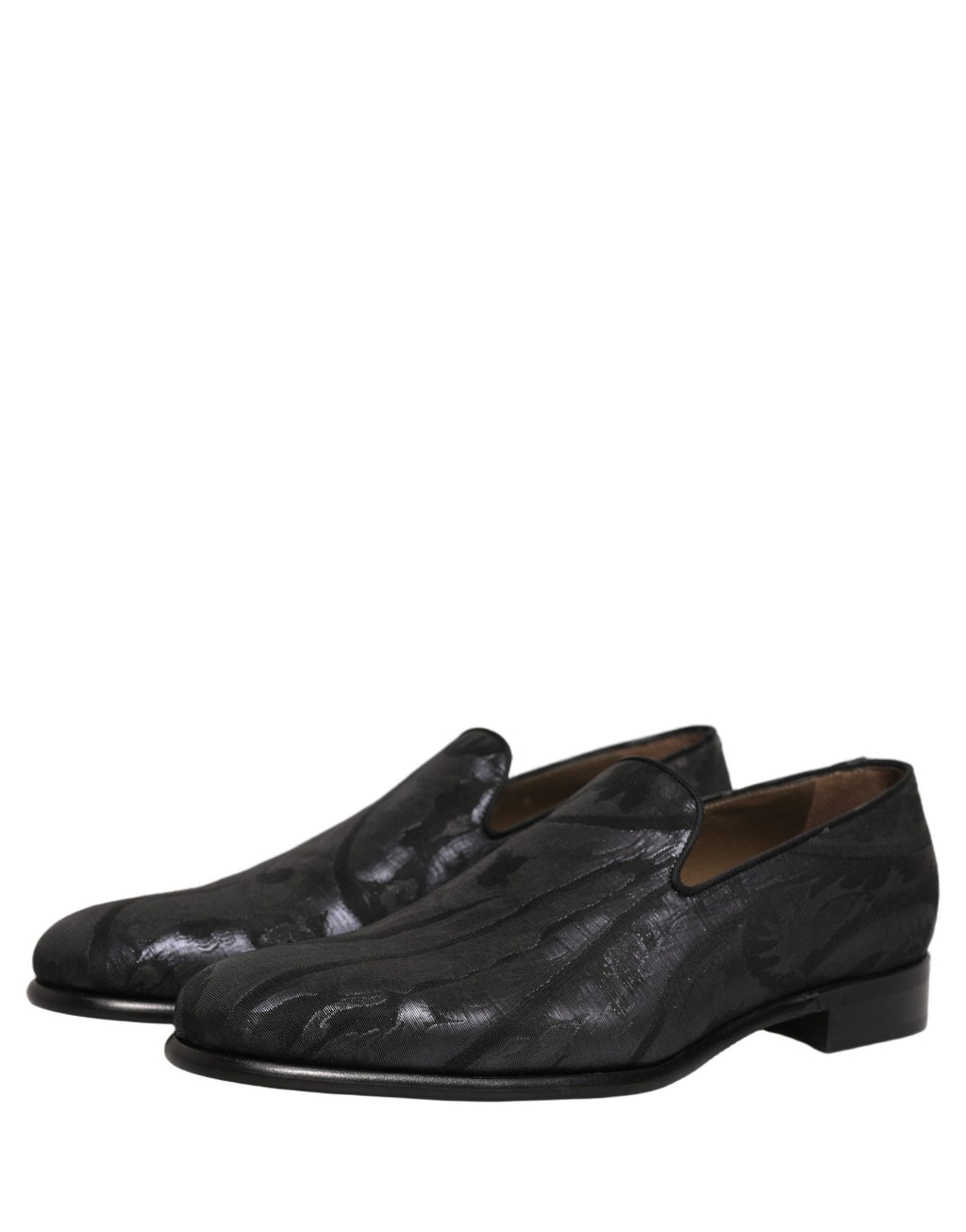 Dolce & Gabbana Schwarze Brokat-Loafer für Herren zum Hineinschlüpfen