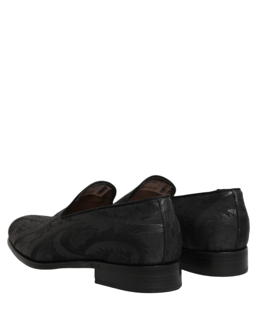 Dolce & Gabbana Schwarze Brokat-Loafer für Herren zum Hineinschlüpfen