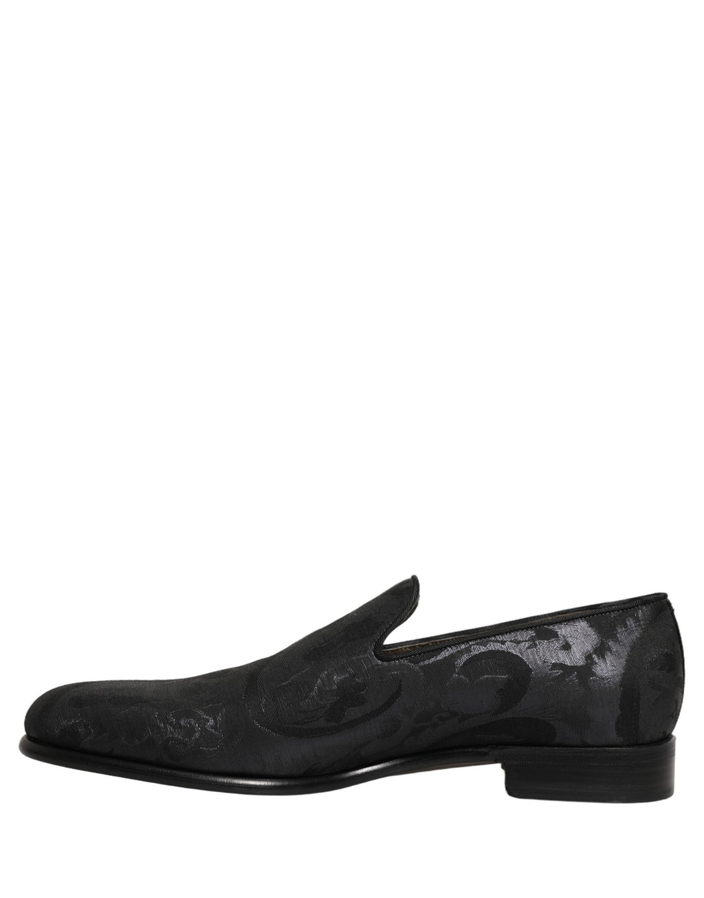 Dolce & Gabbana Schwarze Brokat-Loafer für Herren zum Hineinschlüpfen