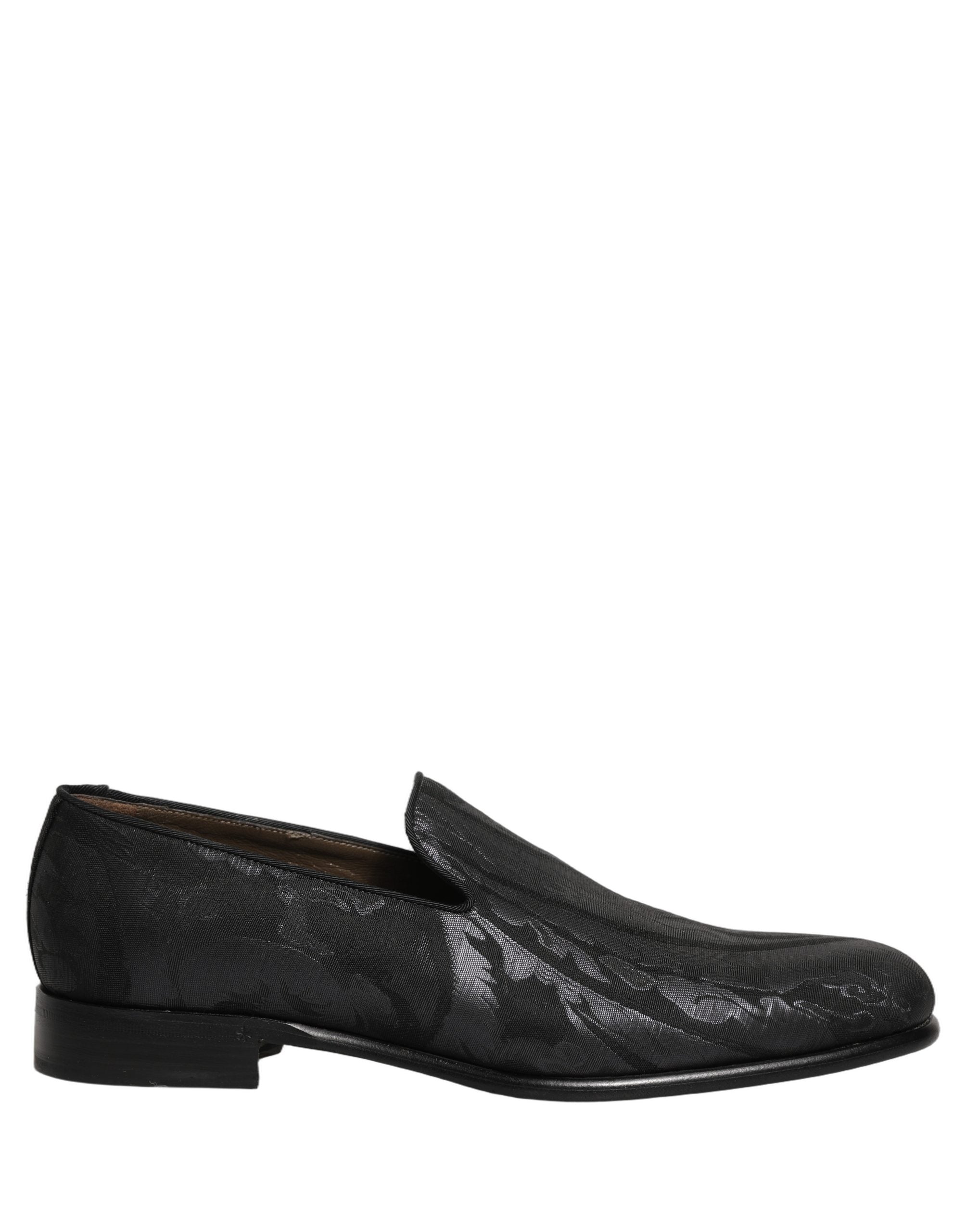 Dolce & Gabbana Schwarze Brokat-Loafer für Herren zum Hineinschlüpfen
