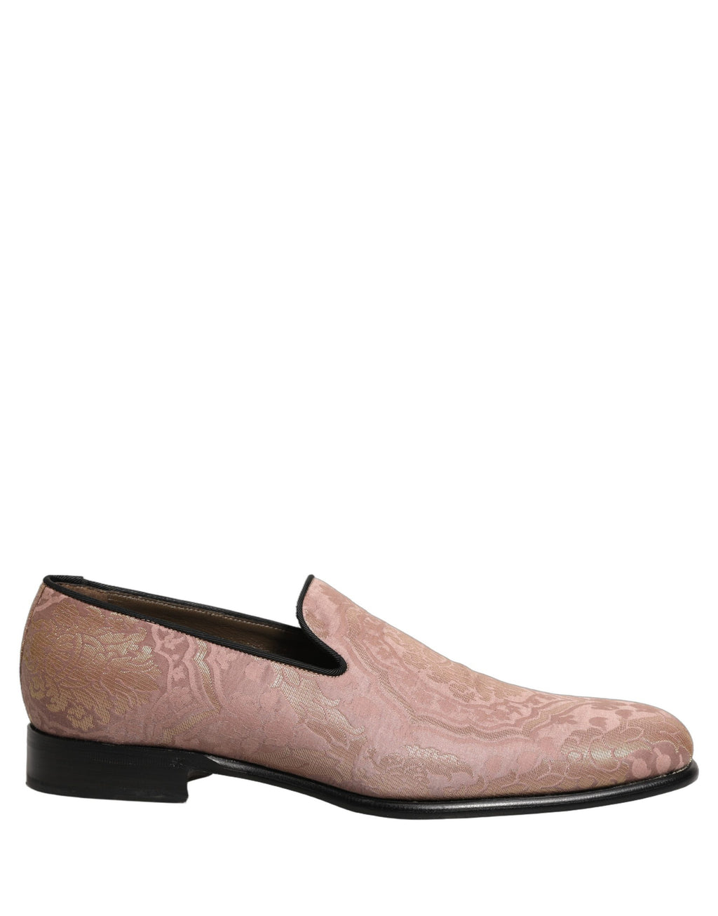 Dolce & Gabbana Pink Brocade Men Slip On Dress Loafers Shoes