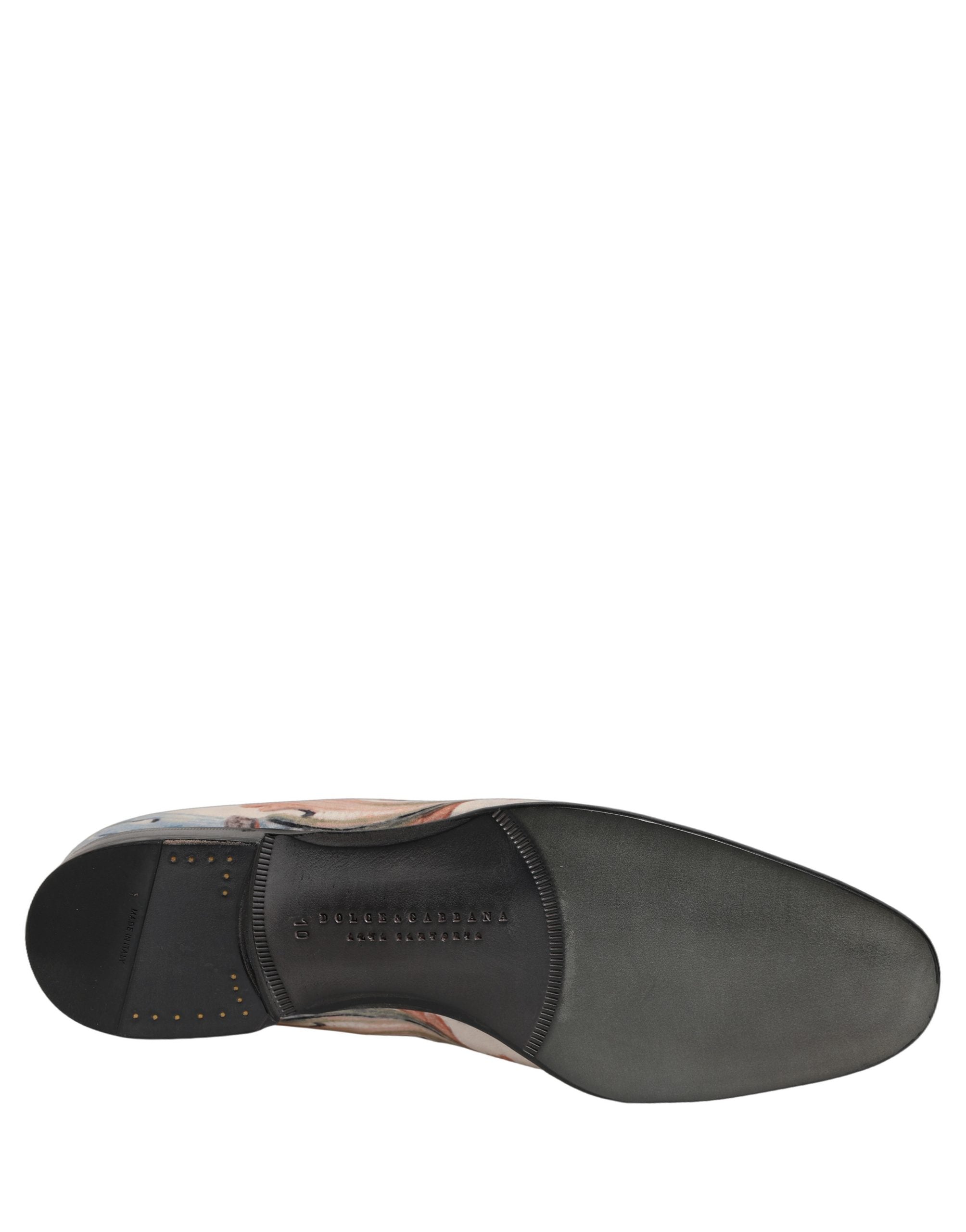 Dolce & Gabbana Weiße Loafer mit Blumen-Vasen-Print