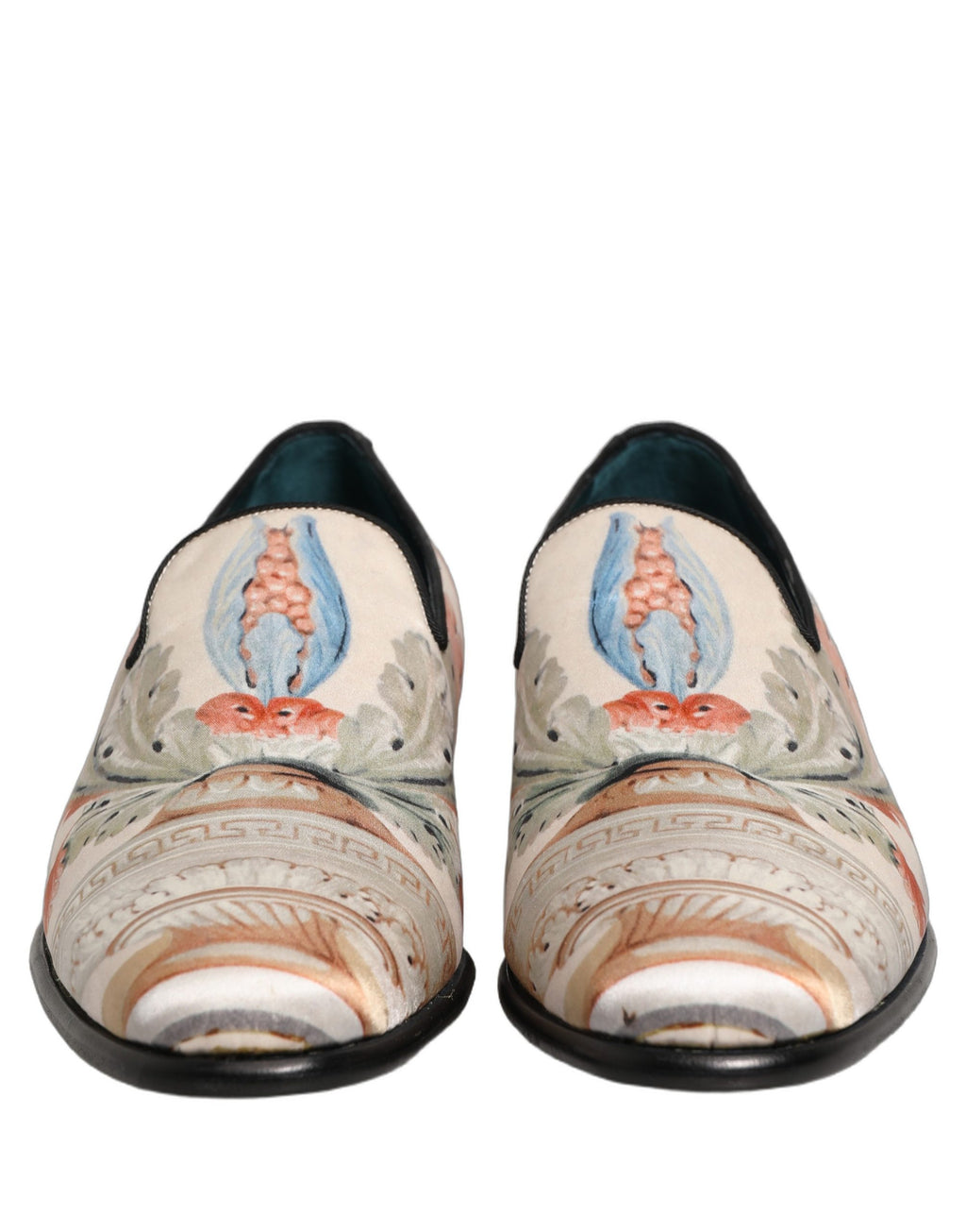 Dolce & Gabbana Weiße Loafer mit Blumen-Vasen-Print