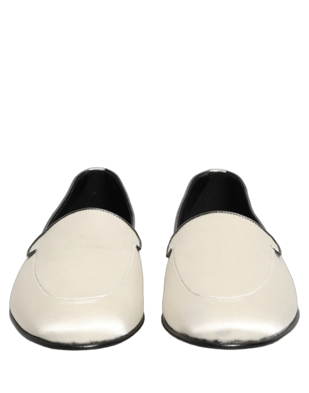 Dolce & Gabbana Weiße Satin-Loafer mit Logo
