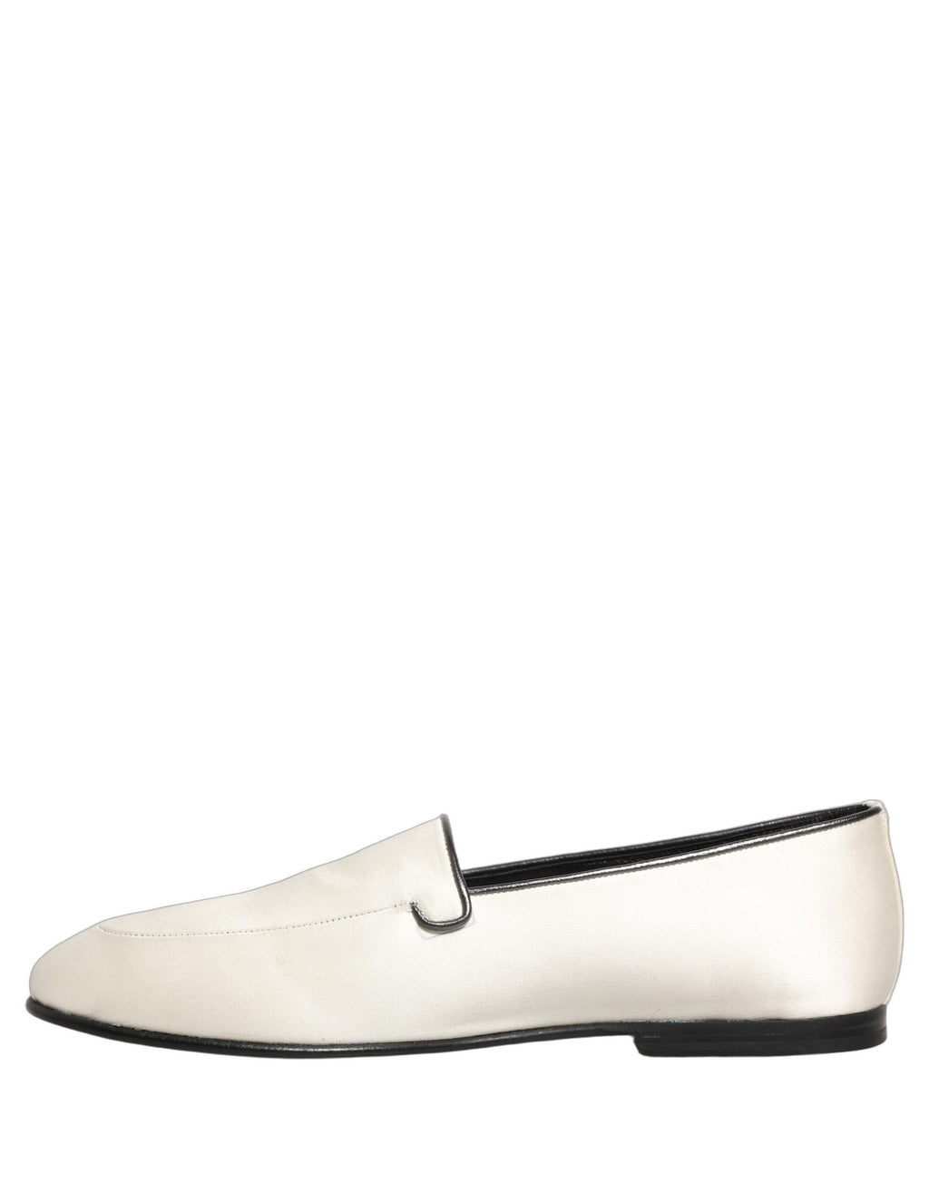 Dolce & Gabbana Weiße Satin-Loafer mit Logo