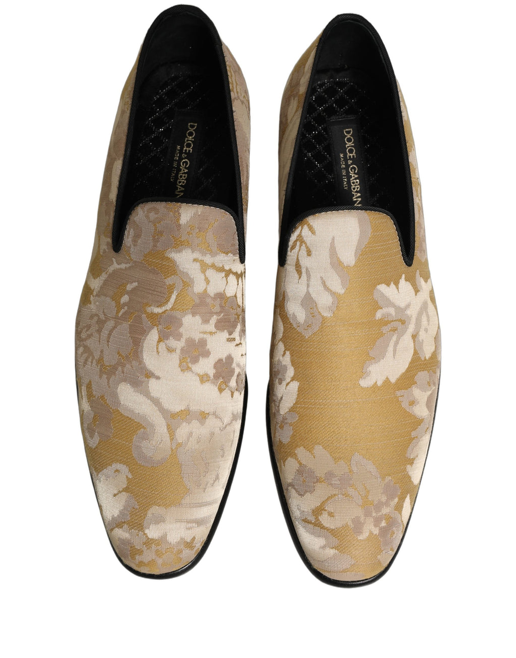 Dolce & Gabbana Loafer-Schuhe aus Jacquard mit Gold-Blumenprint für Herren