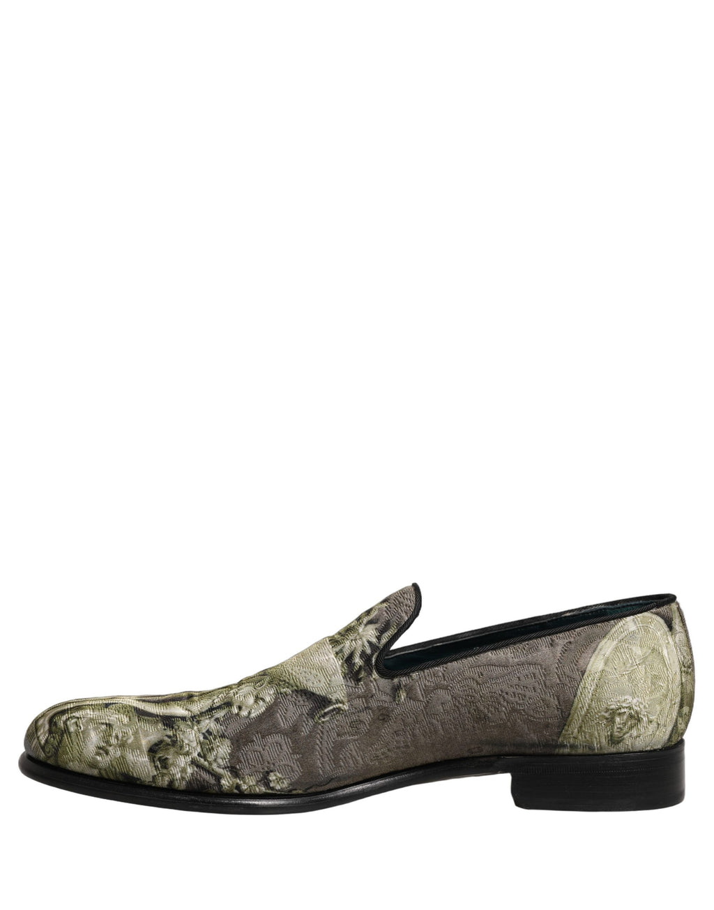 Dolce & Gabbana Braune Loafer mit Barock-Print zum Hineinschlüpfen