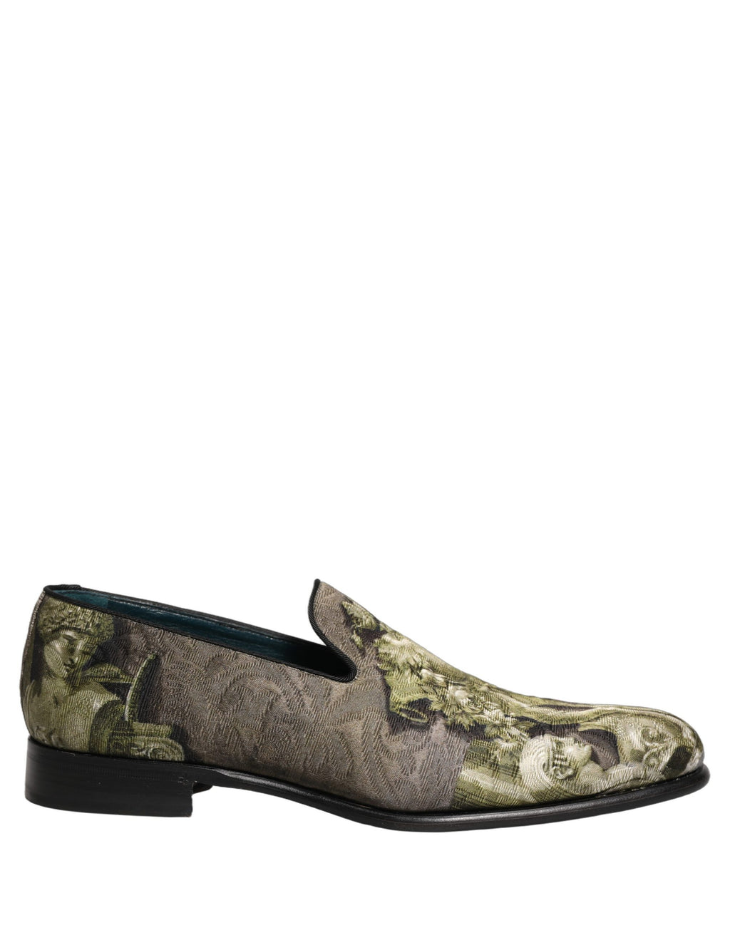 Dolce & Gabbana Braune Loafer mit Barock-Print zum Hineinschlüpfen