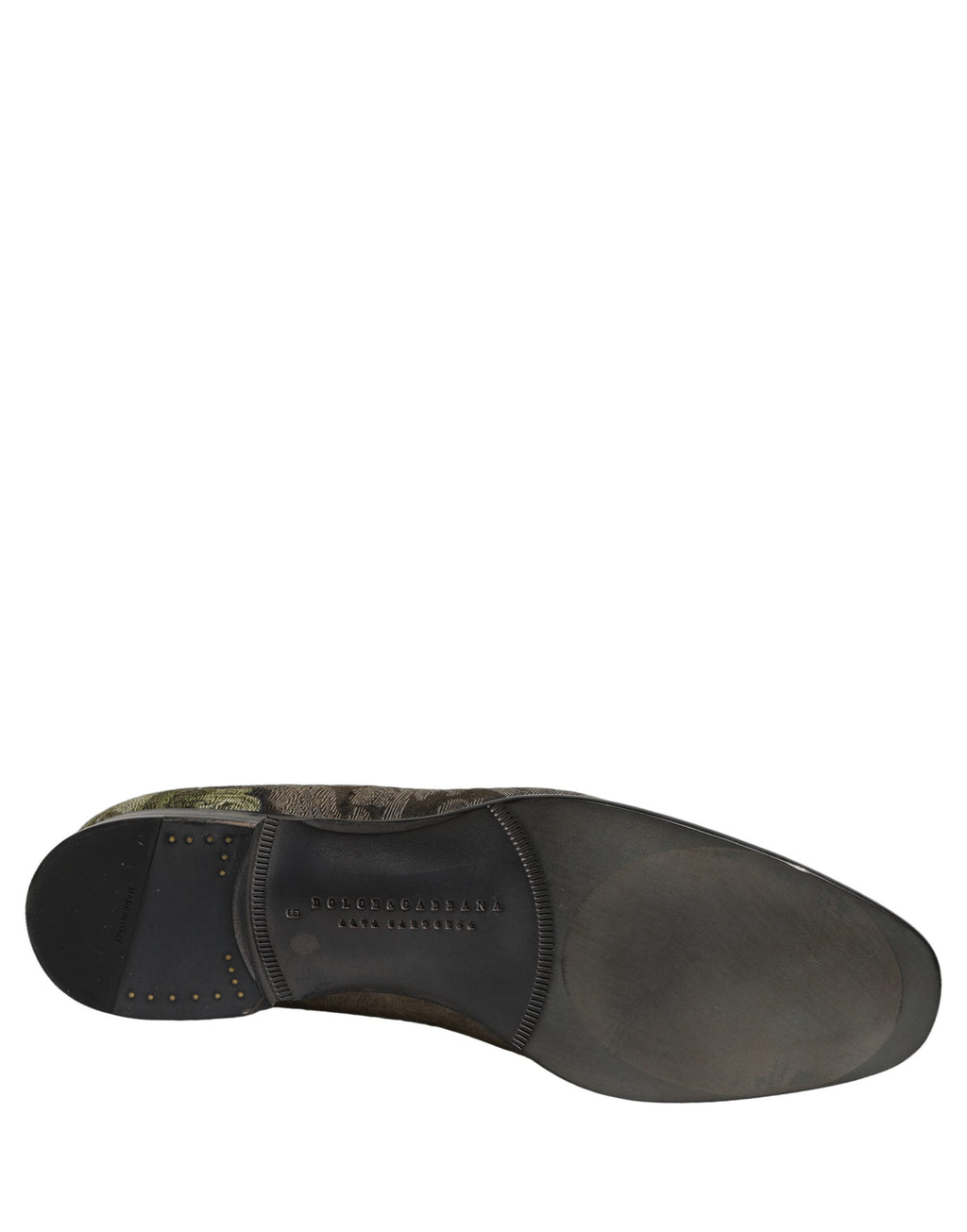 Dolce & Gabbana Braune Loafer mit Barock-Print zum Hineinschlüpfen
