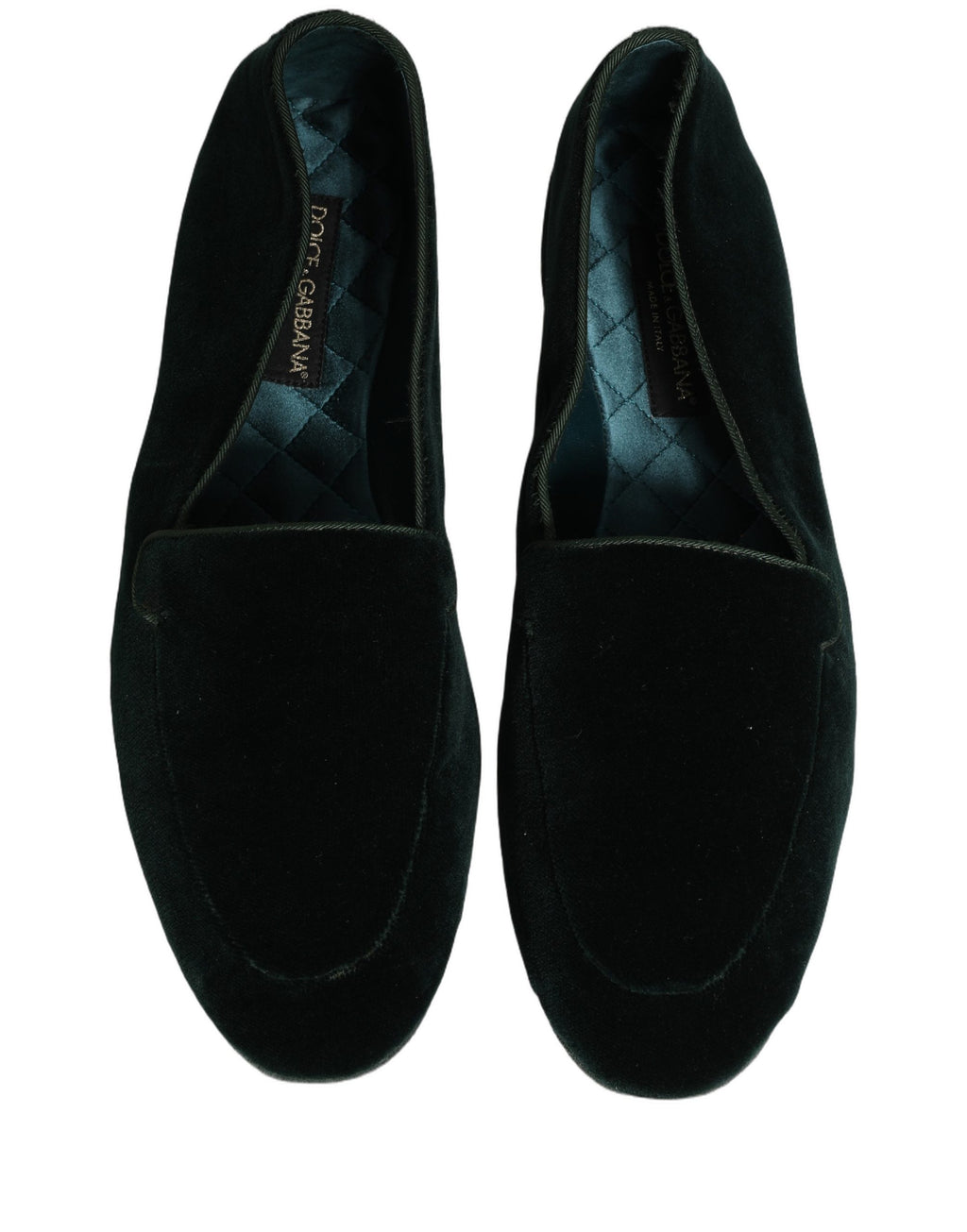 Dolce & Gabbana Grüne Samt-Slipper für Herren