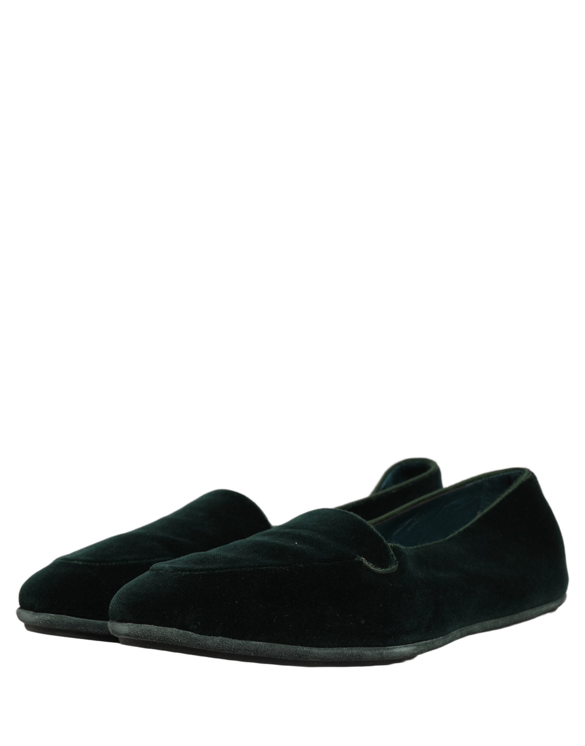 Dolce & Gabbana Grüne Samt-Slipper für Herren