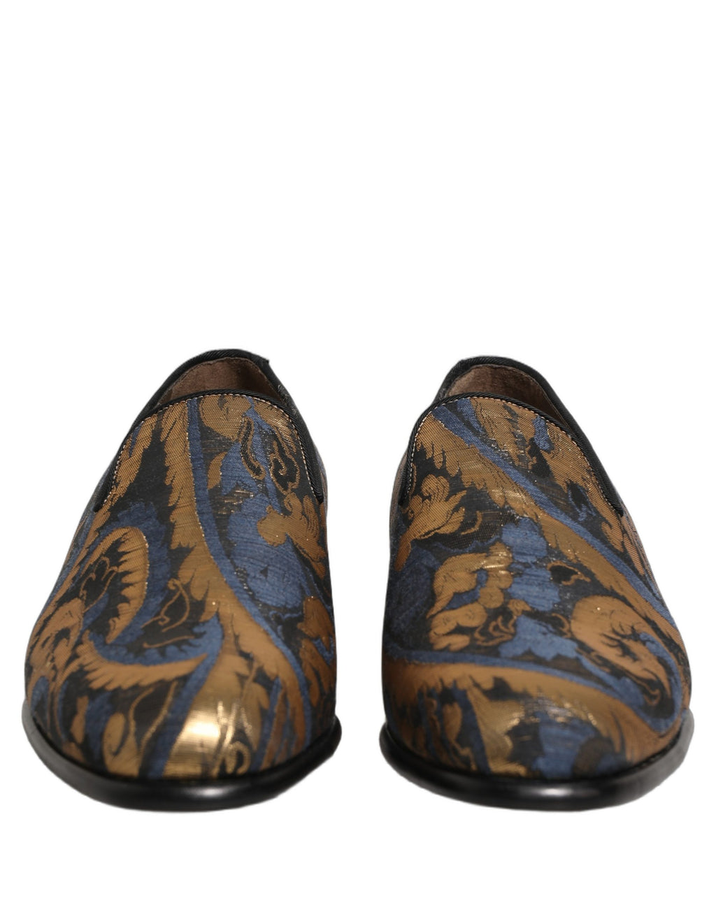Dolce & Gabbana Blaue Brokat-Slipper für Herren