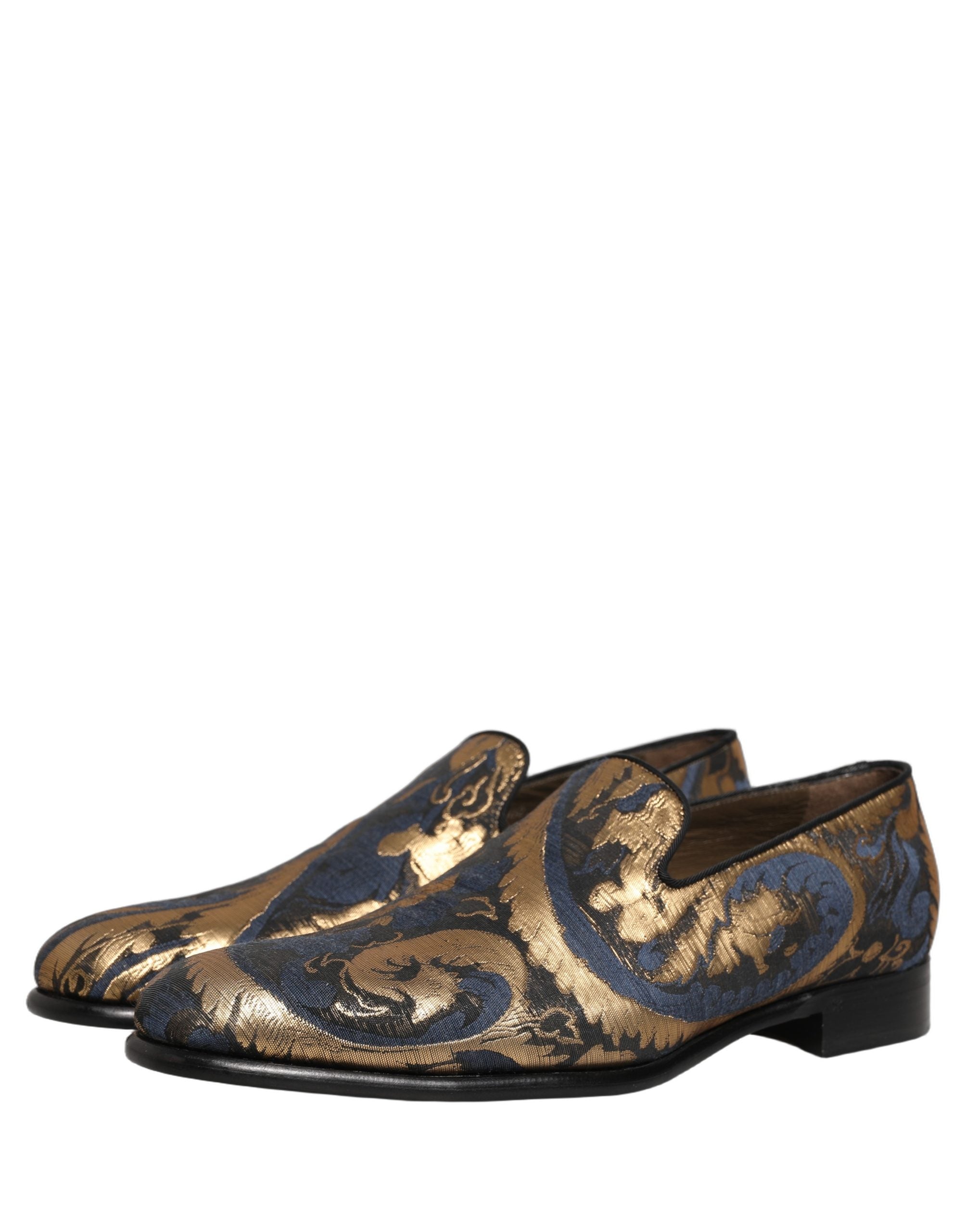 Dolce & Gabbana Blaue Brokat-Slipper für Herren