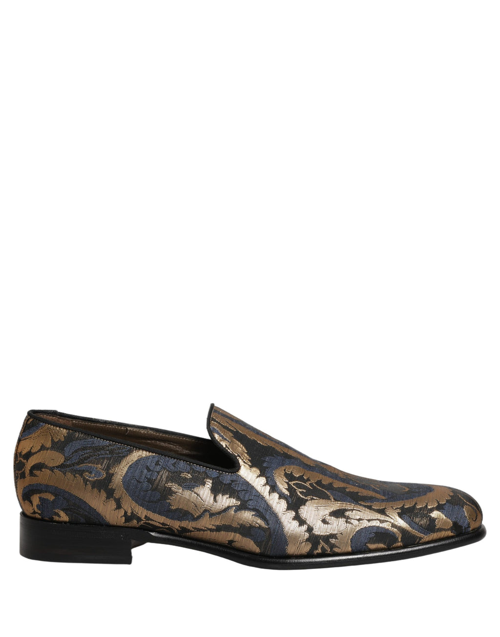 Dolce & Gabbana Blaue Brokat-Slipper für Herren