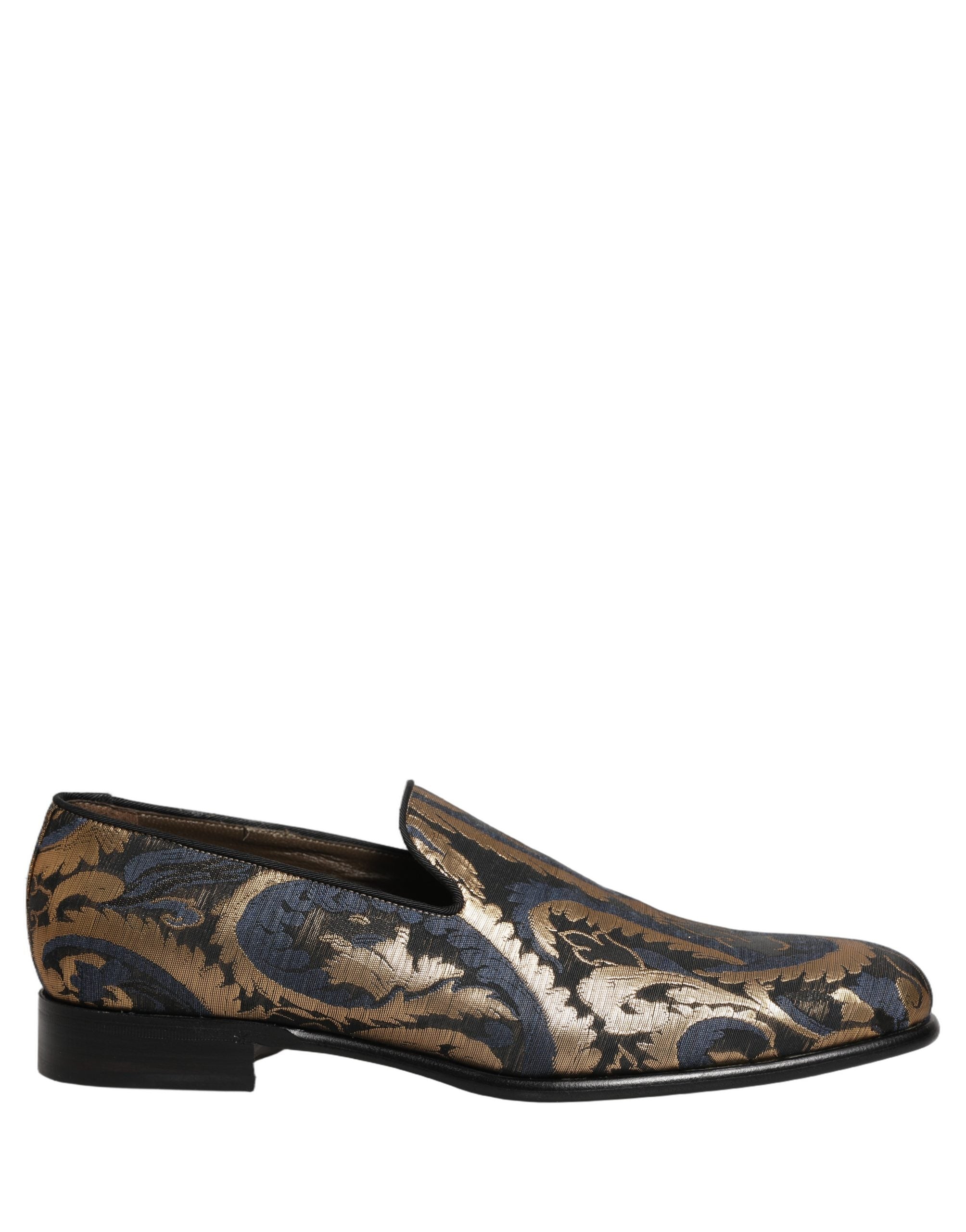 Dolce & Gabbana Blaue Brokat-Slipper für Herren
