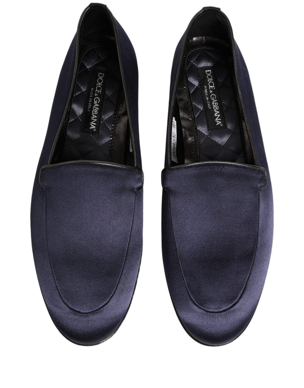 Dolce & Gabbana Blaue Satin Loafer mit Logo
