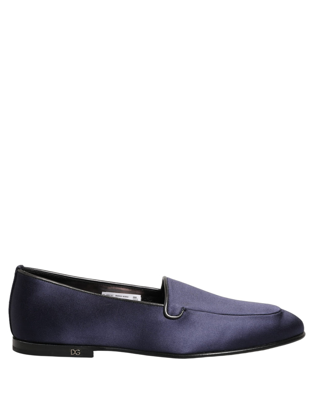 Dolce & Gabbana Blaue Satin Loafer mit Logo