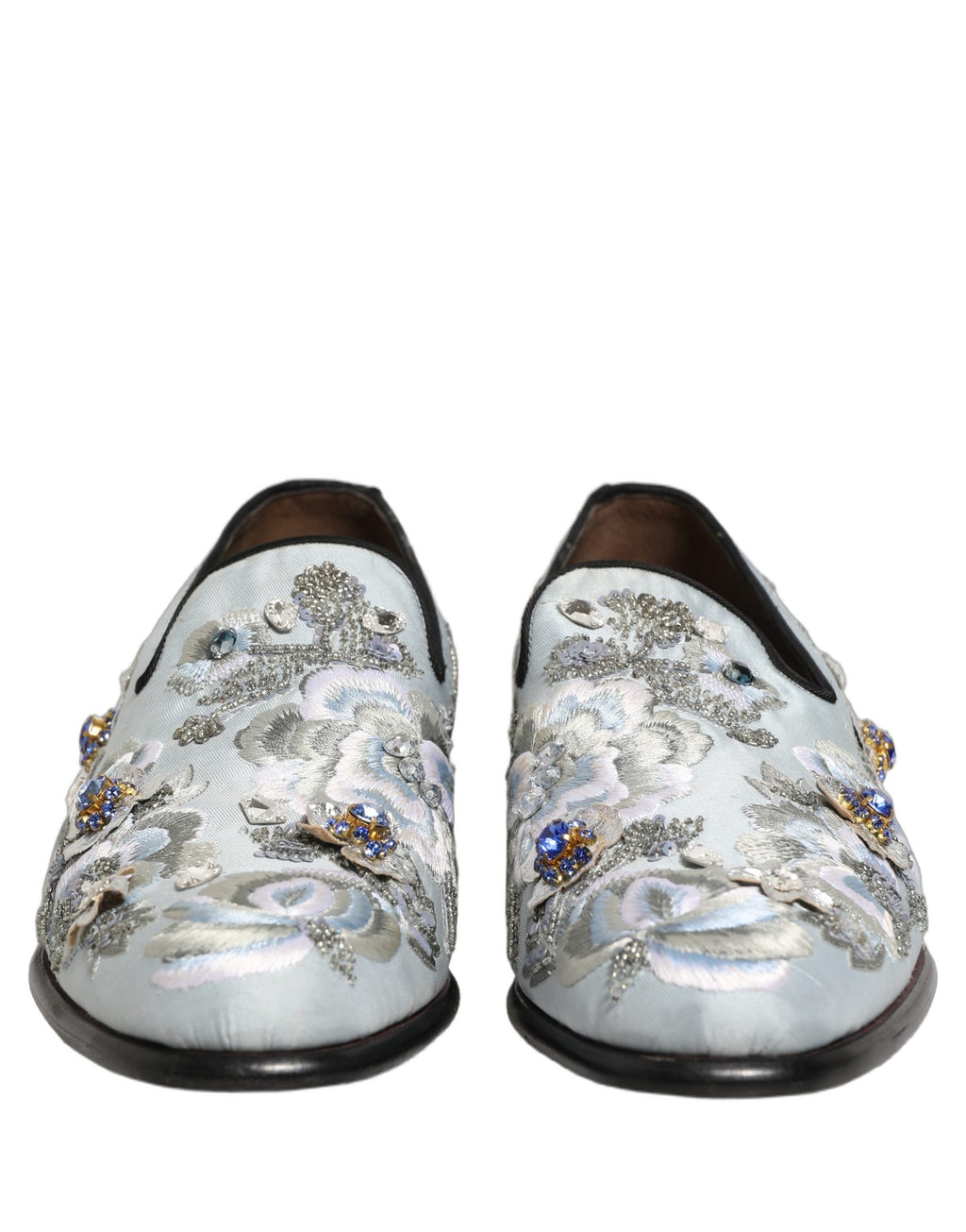 Dolce & Gabbana Weiße Loafer mit Blumenstickerei für Herren