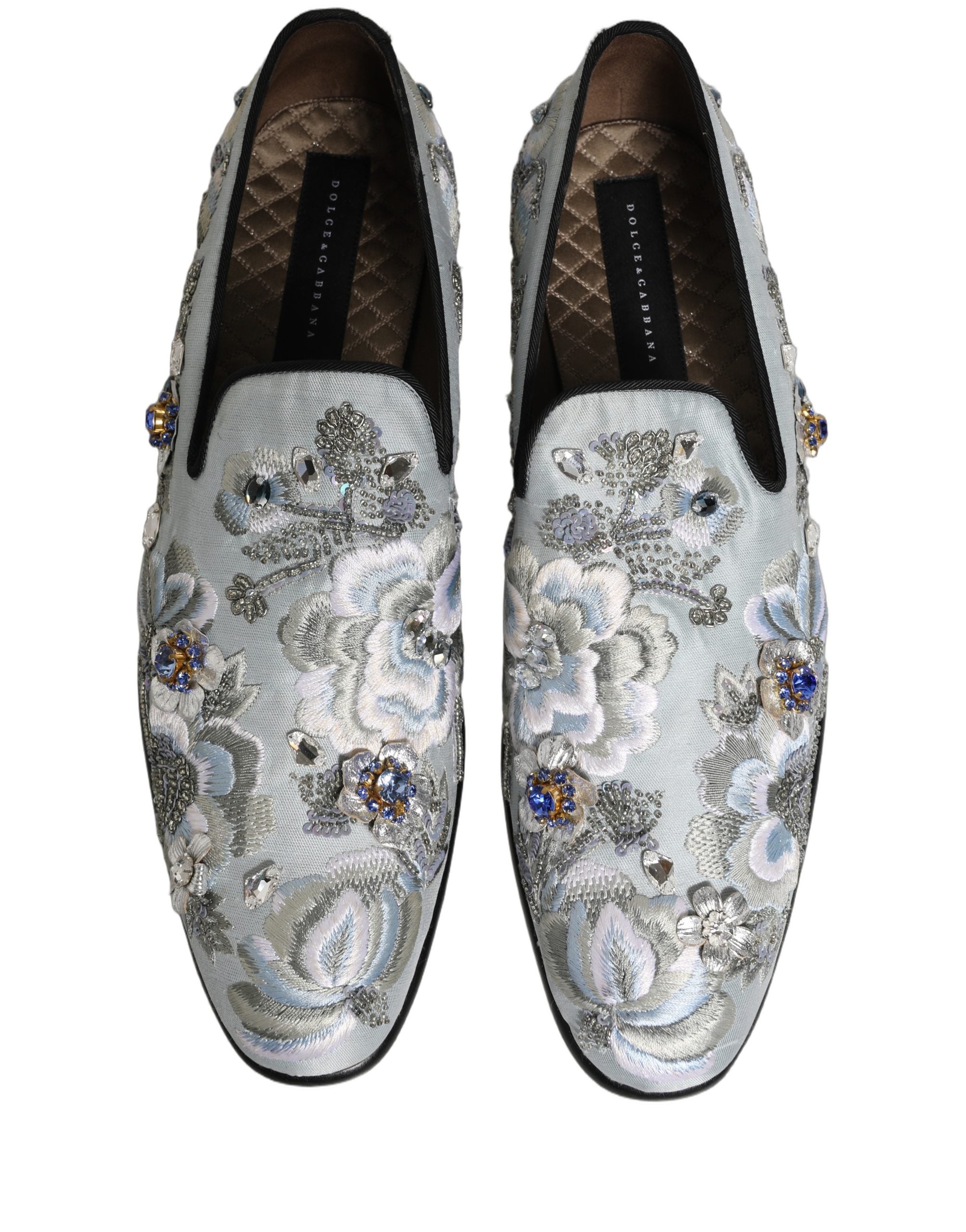 Dolce & Gabbana Weiße Loafer mit Blumenstickerei für Herren