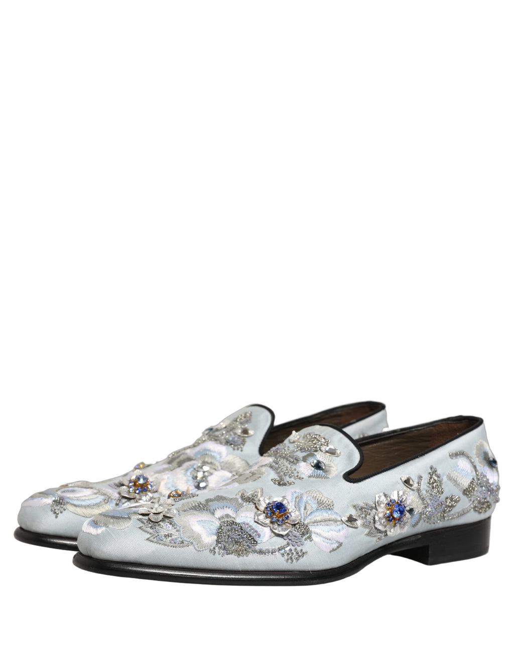 Dolce & Gabbana Weiße Loafer mit Blumenstickerei für Herren