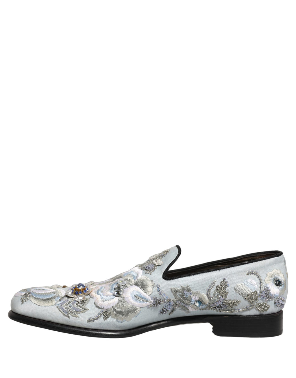 Dolce & Gabbana Weiße Loafer mit Blumenstickerei für Herren