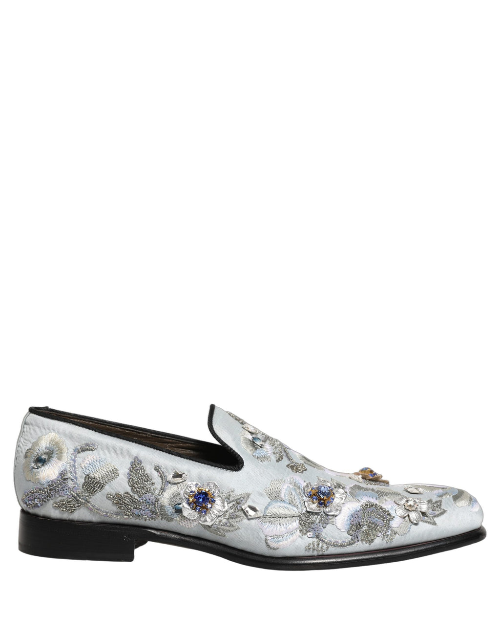 Dolce & Gabbana Weiße Loafer mit Blumenstickerei für Herren