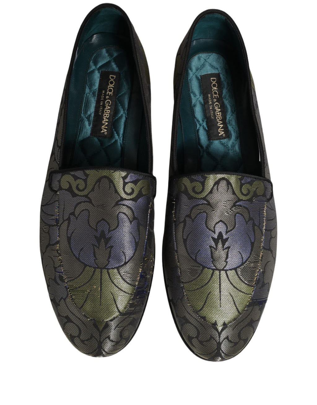 Dolce & Gabbana Mehrfarbige Herren-Loafer aus Jacquard mit Blumenmuster