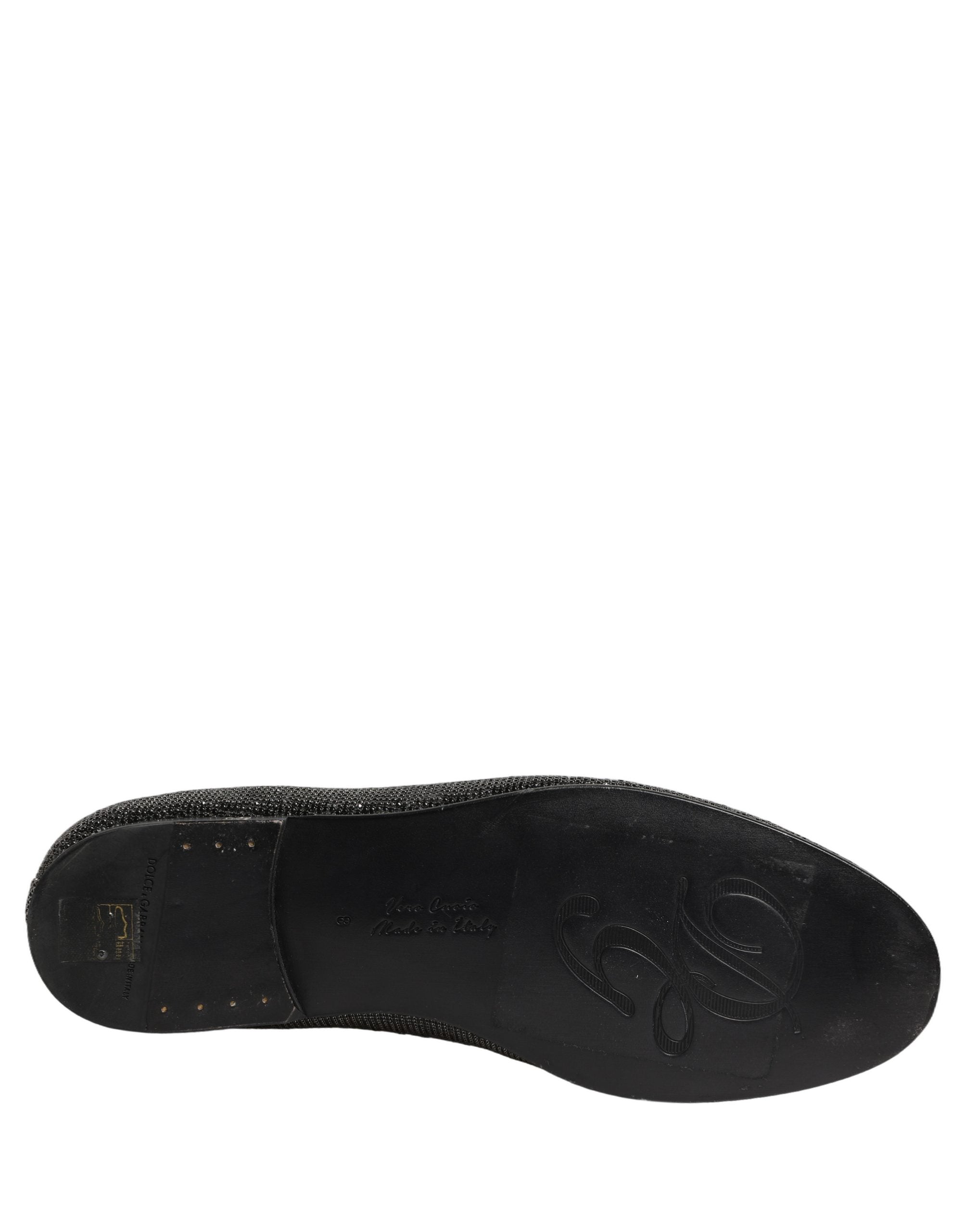 Dolce & Gabbana Schwarze Loafer mit Kristallverzierung für Herren