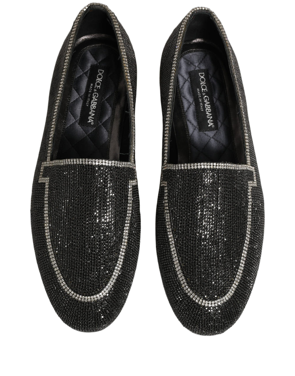 Dolce & Gabbana Schwarze Loafer mit Kristallverzierung für Herren