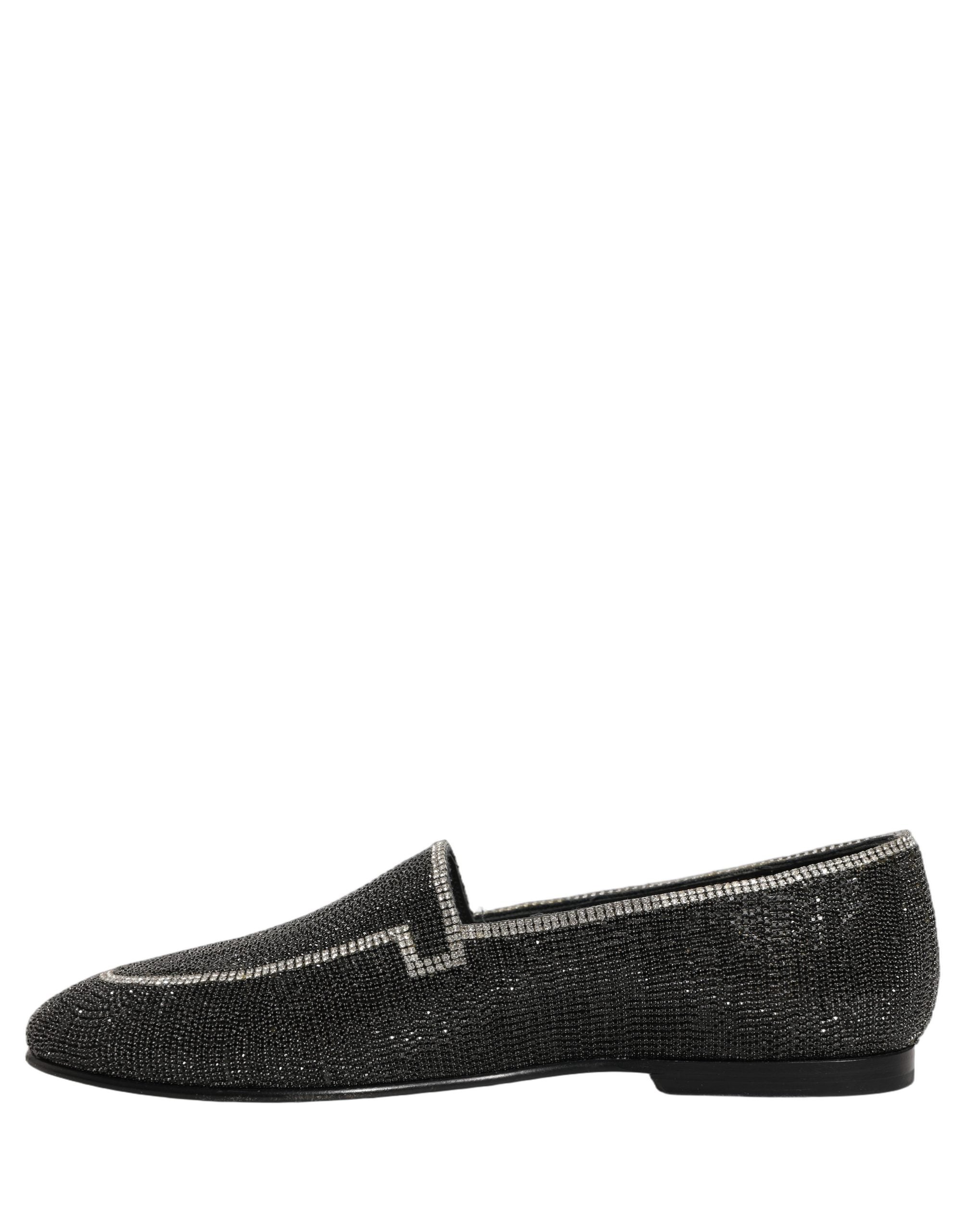 Dolce & Gabbana Schwarze Loafer mit Kristallverzierung für Herren