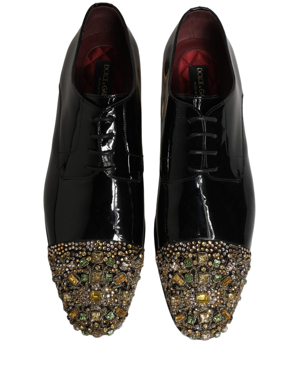Dolce & Gabbana Schwarze verzierte Herren-Derby-Anzugschuhe