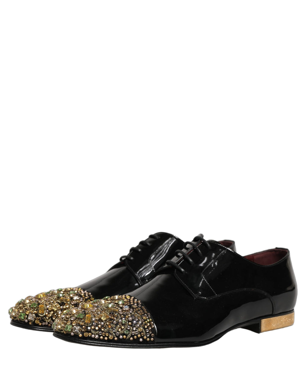 Dolce & Gabbana Schwarze verzierte Herren-Derby-Anzugschuhe