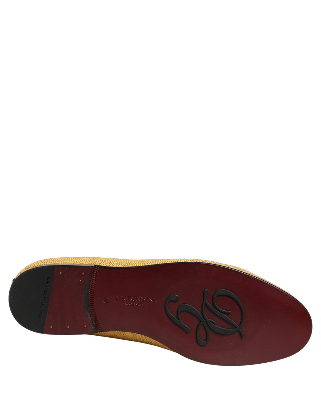 Dolce & Gabbana Gelbe Herren Loafer aus gewebtem Leder
