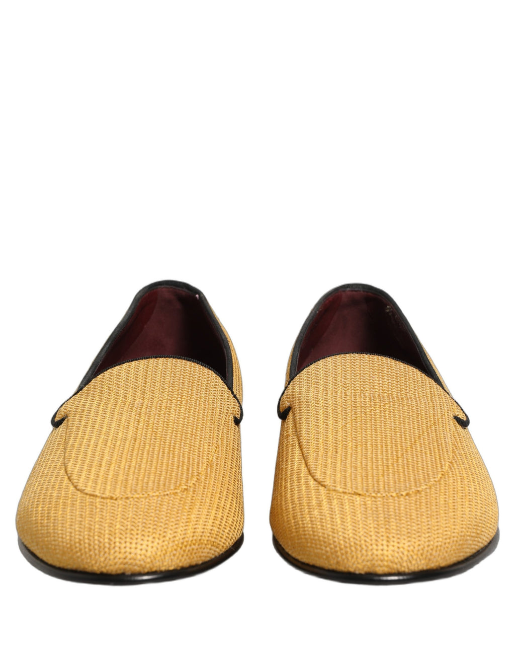 Dolce & Gabbana Gelbe Herren Loafer aus gewebtem Leder