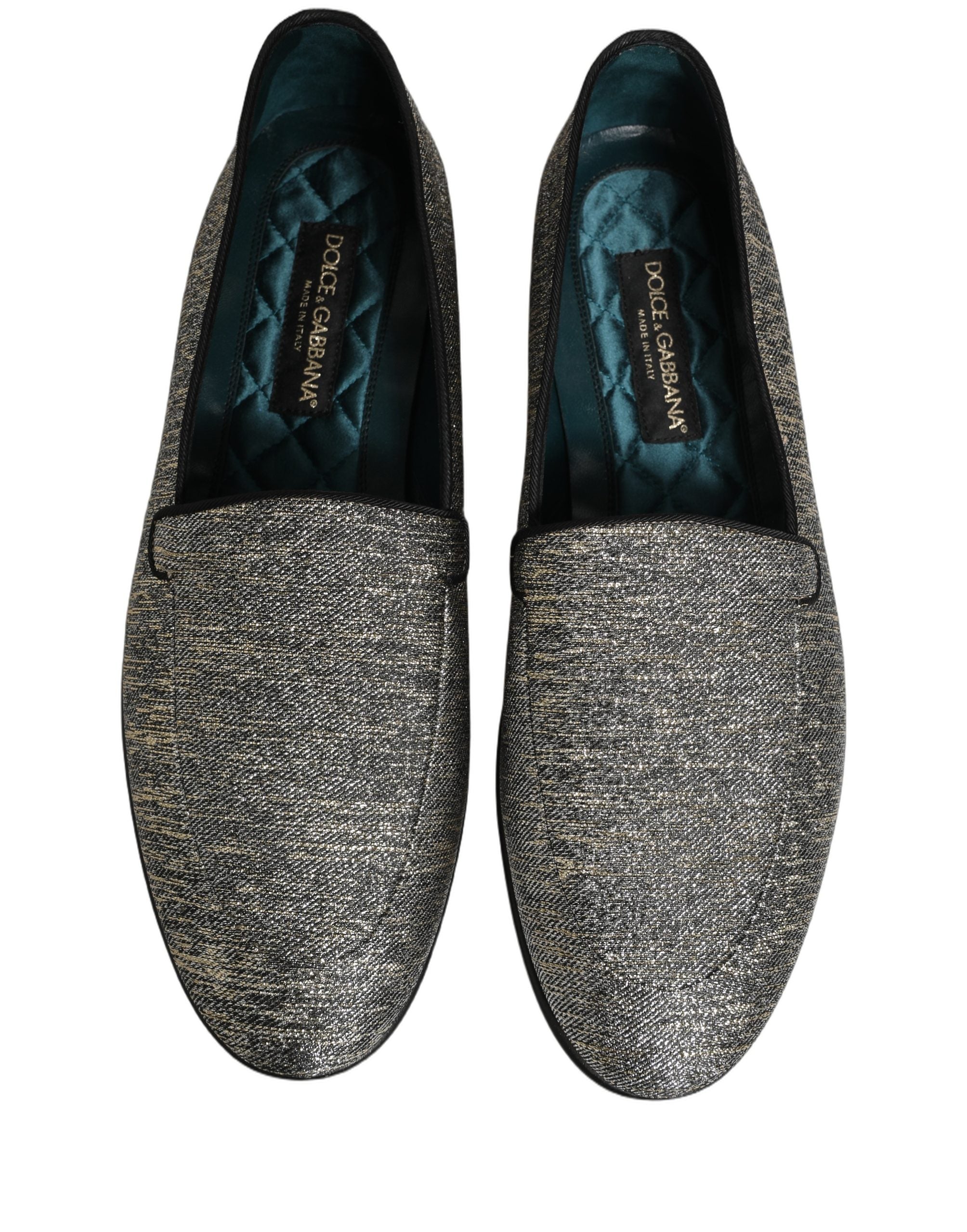 Dolce & Gabbana Graue Lurex-Glitzer-Loafer für Herren