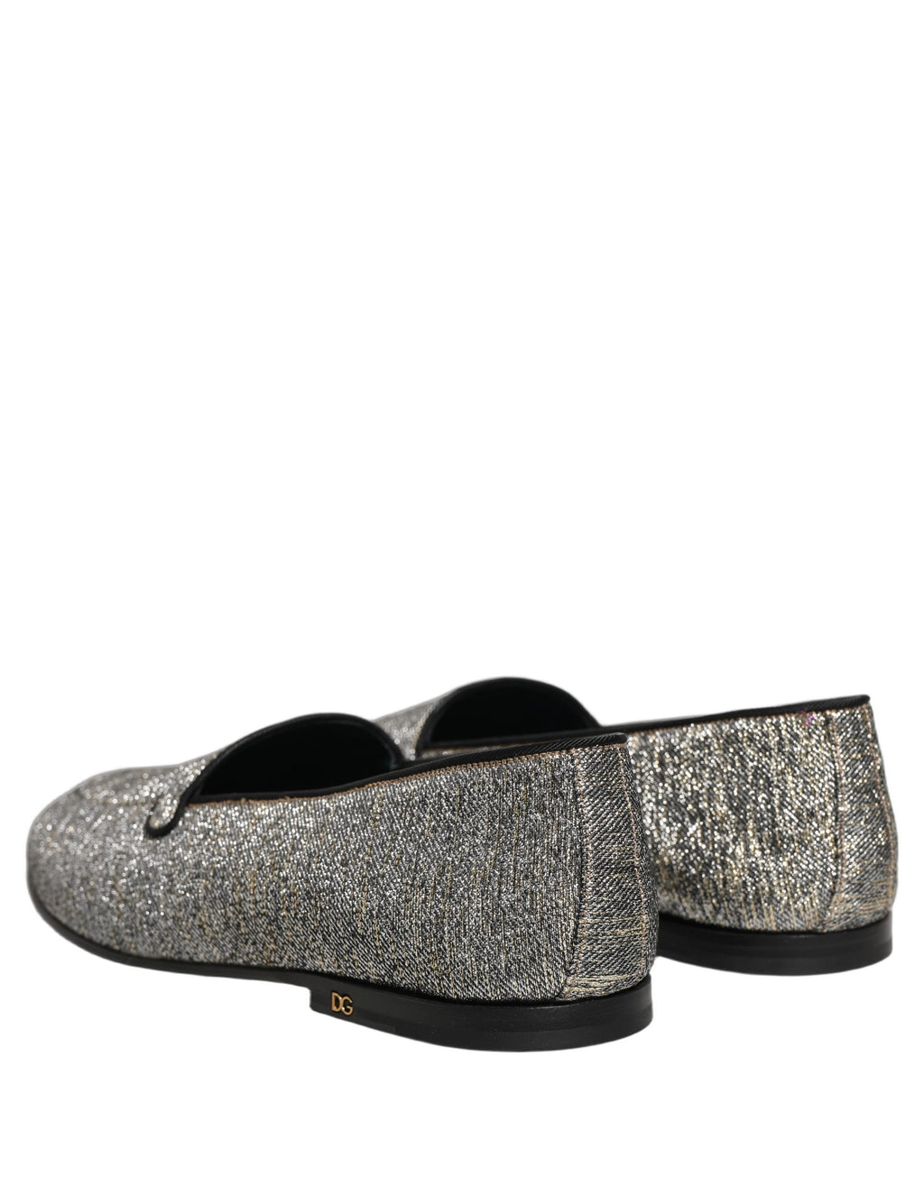 Dolce & Gabbana Graue Lurex-Glitzer-Loafer für Herren