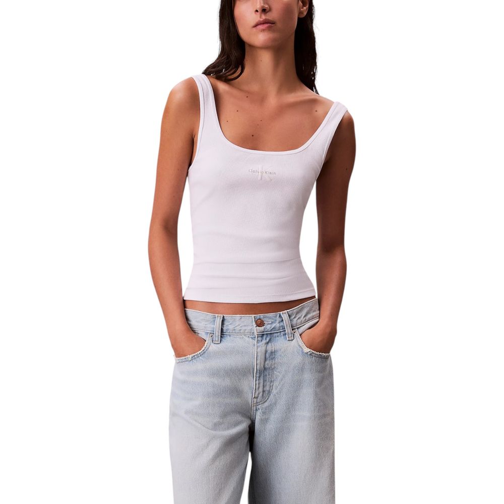Calvin Klein Jeans Weiße Baumwoll-Tanktops