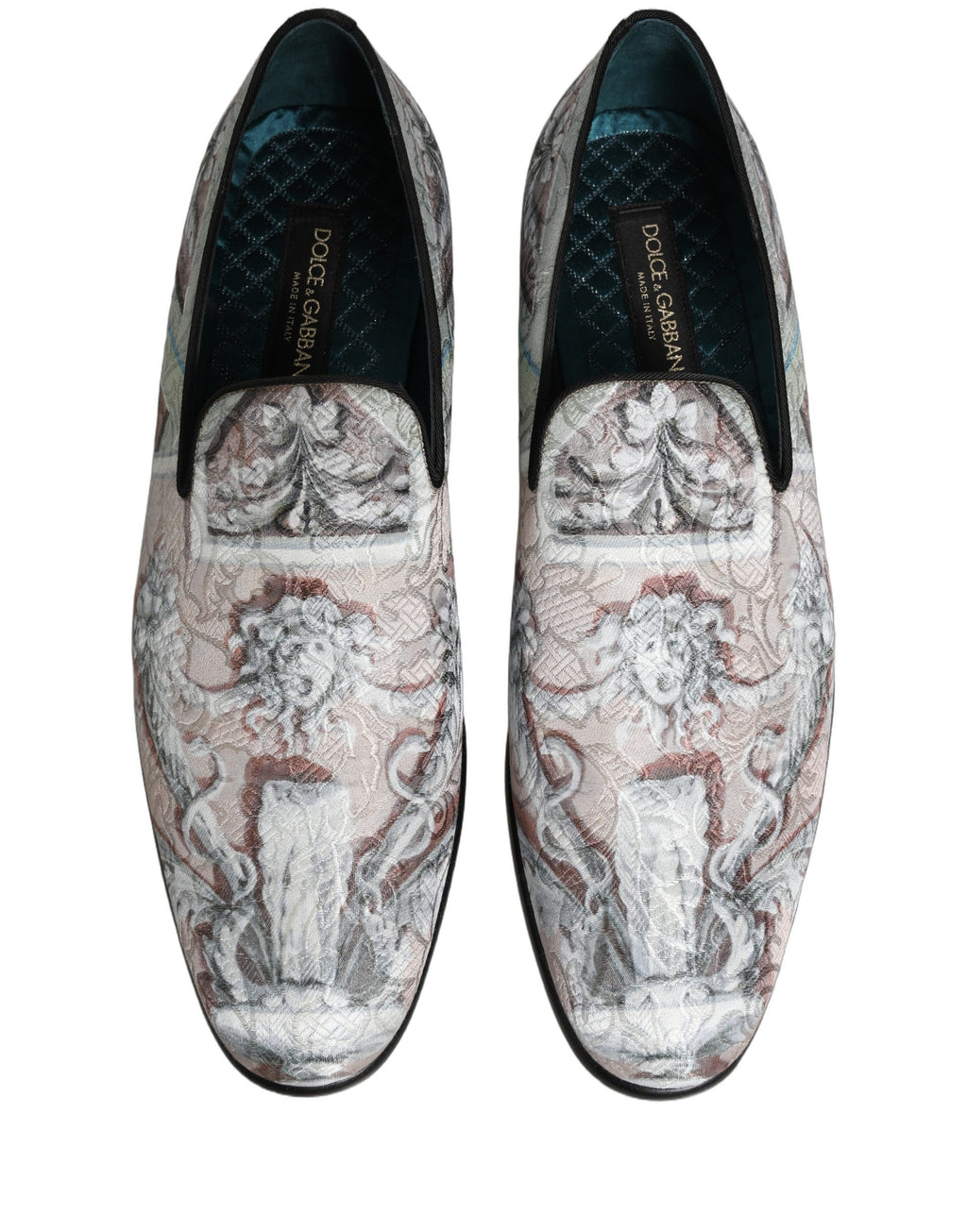Dolce & Gabbana Multicolor Velvet Baroque Loafer-Pumps