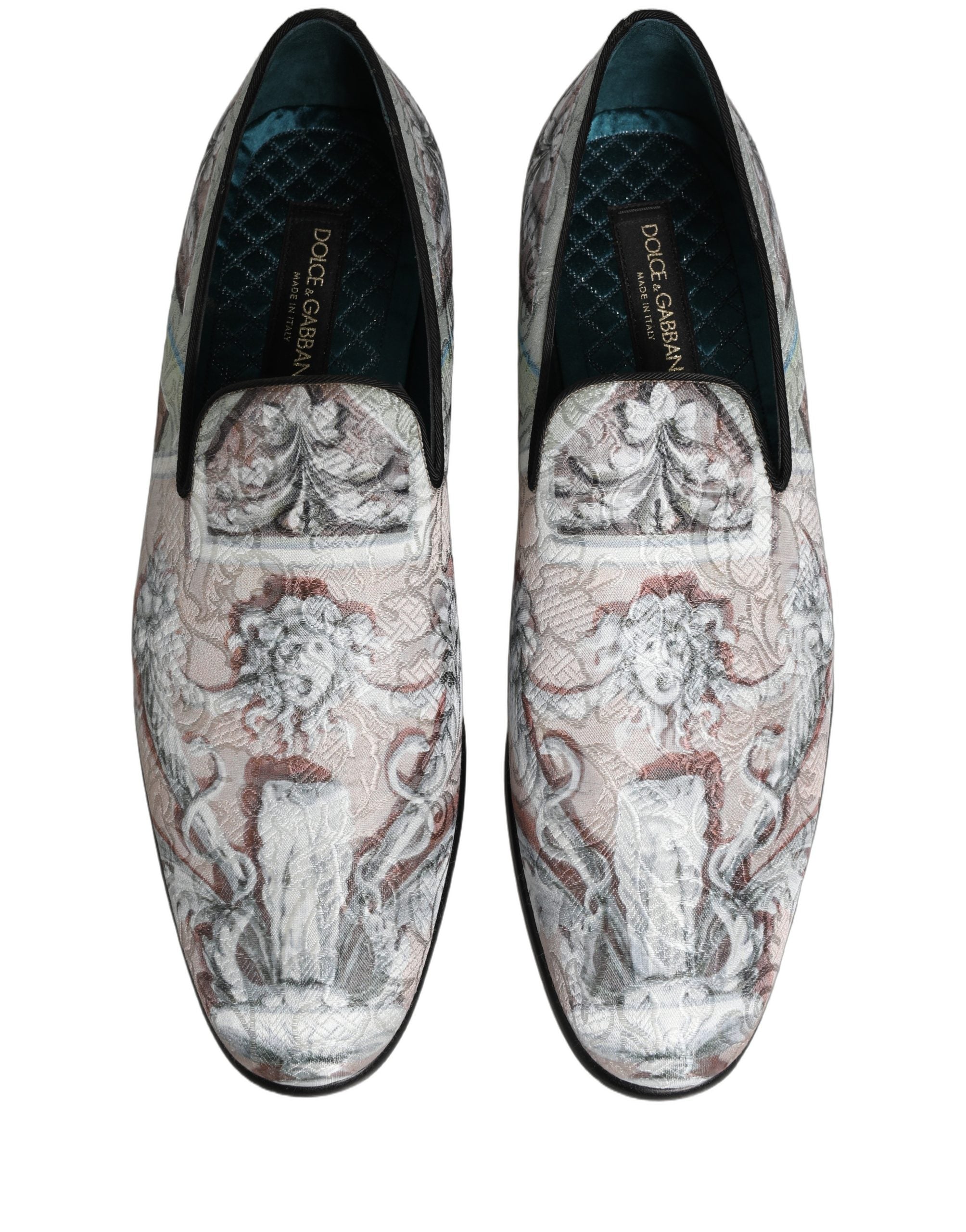 Dolce & Gabbana Multicolor Velvet Baroque Loafer-Pumps