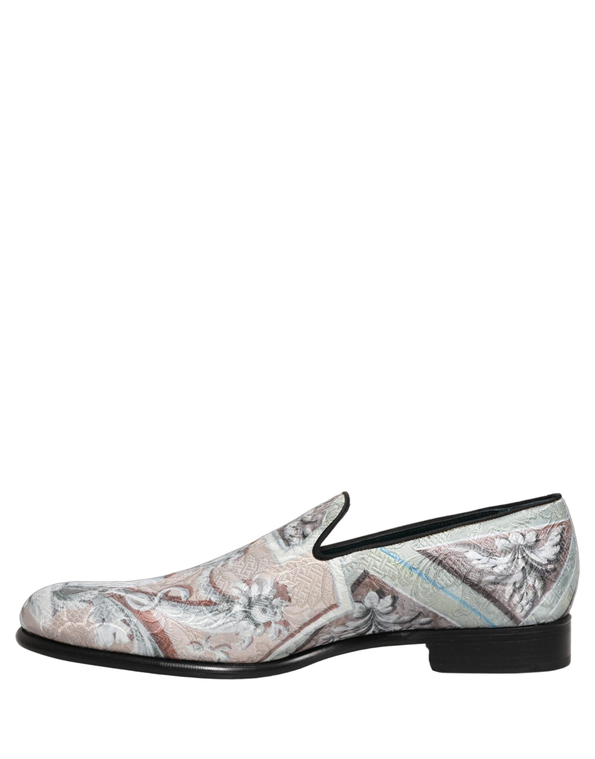 Dolce & Gabbana Multicolor Velvet Baroque Loafer-Pumps