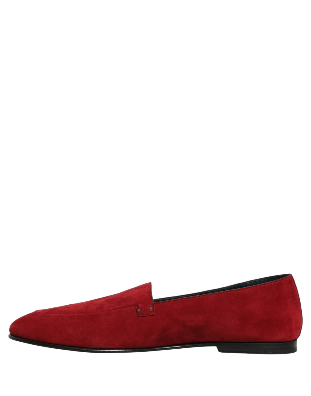 Dolce & Gabbana Rote Wildleder-Loafer mit Logo zum Hineinschlüpfen