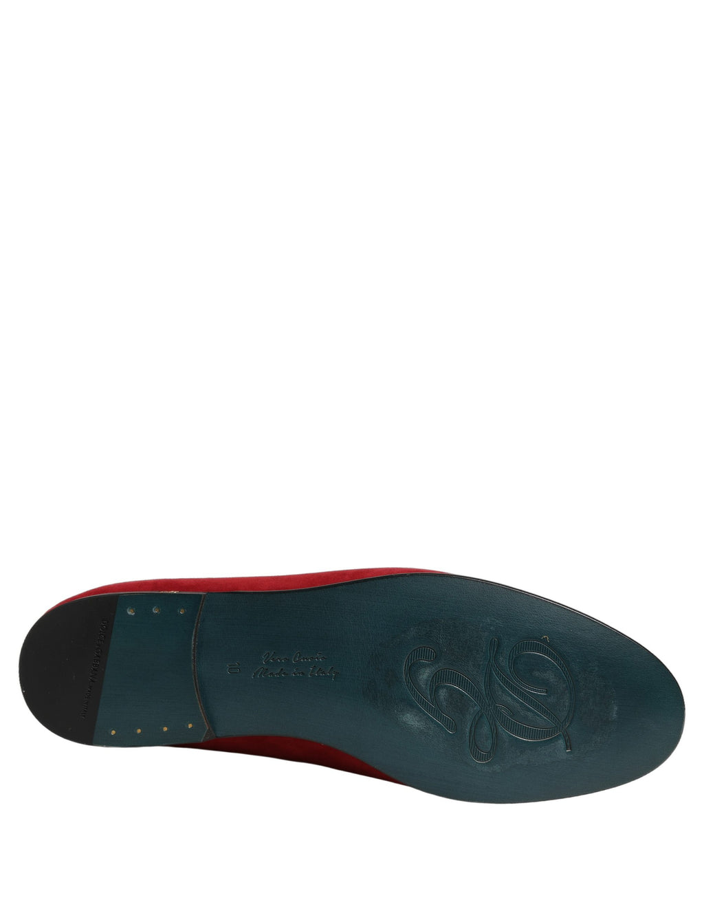 Dolce & Gabbana Rote Wildleder-Loafer mit Logo zum Hineinschlüpfen