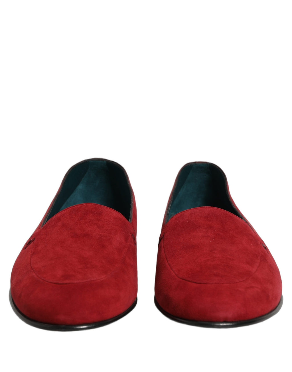 Dolce & Gabbana Rote Wildleder-Loafer mit Logo zum Hineinschlüpfen