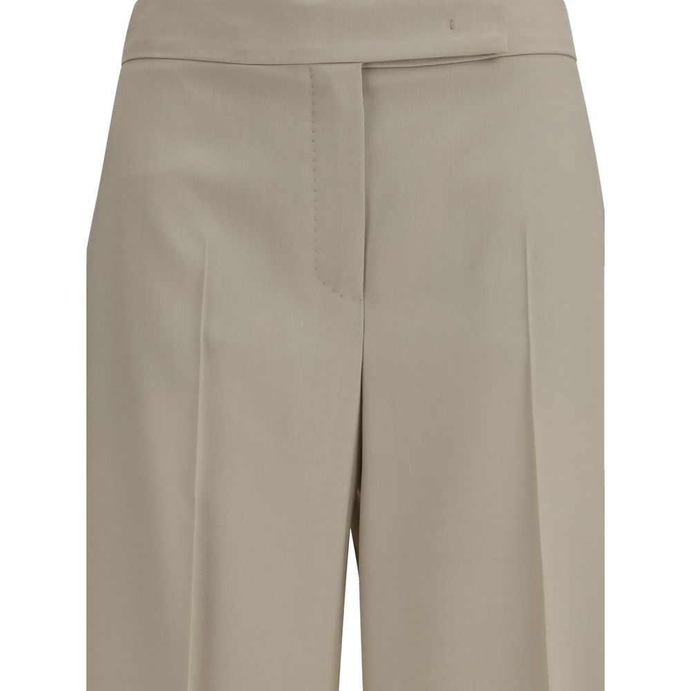 Max Mara Beige Wool Oves Aries Bermuda Shorts