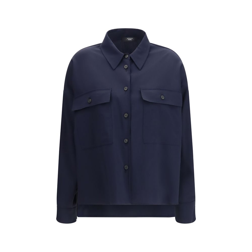 Max Mara Blaue Jacke aus Lammwolle Aries