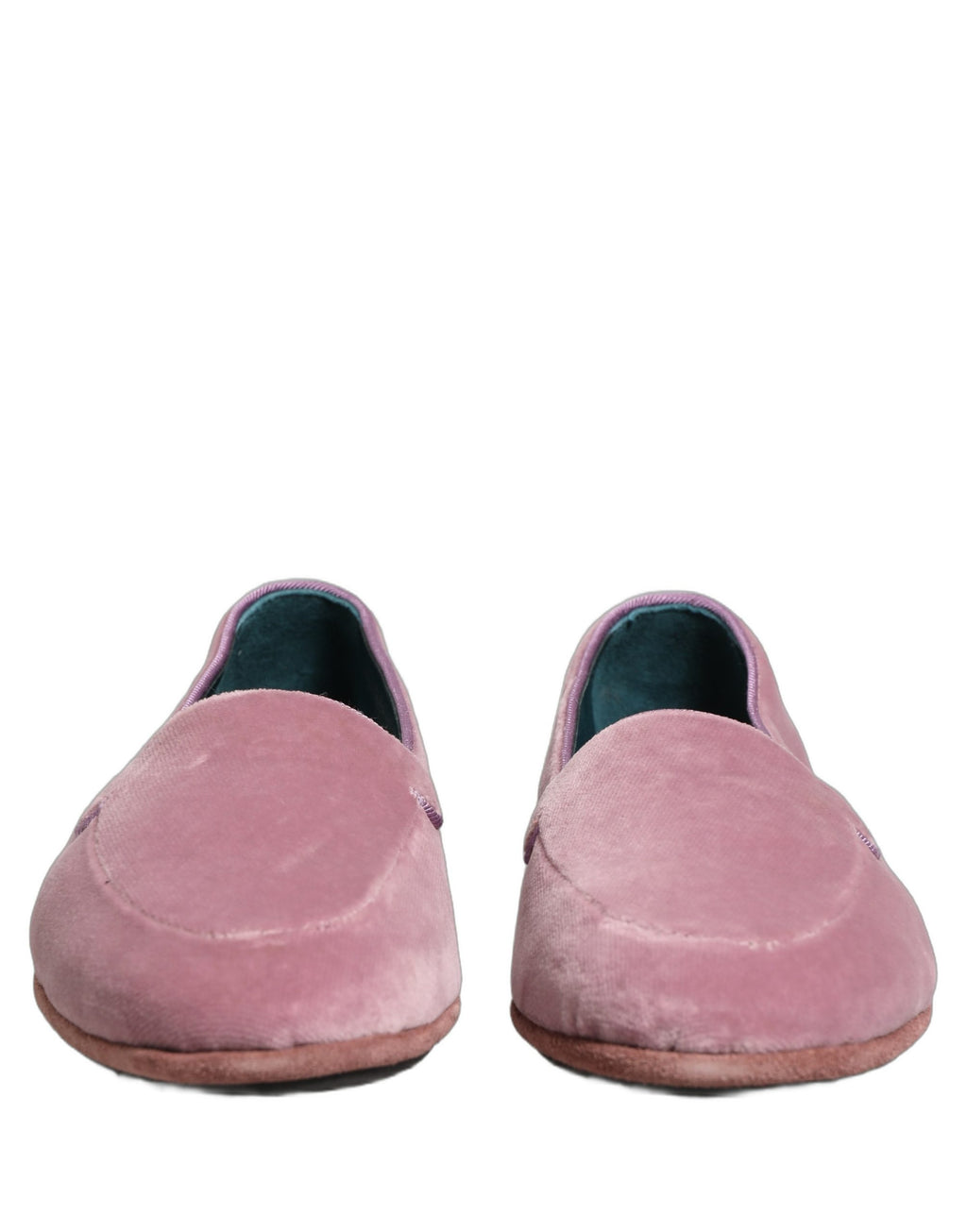 Dolce & Gabbana Pink Velvet Slip On Men Flats Loafers Shoes