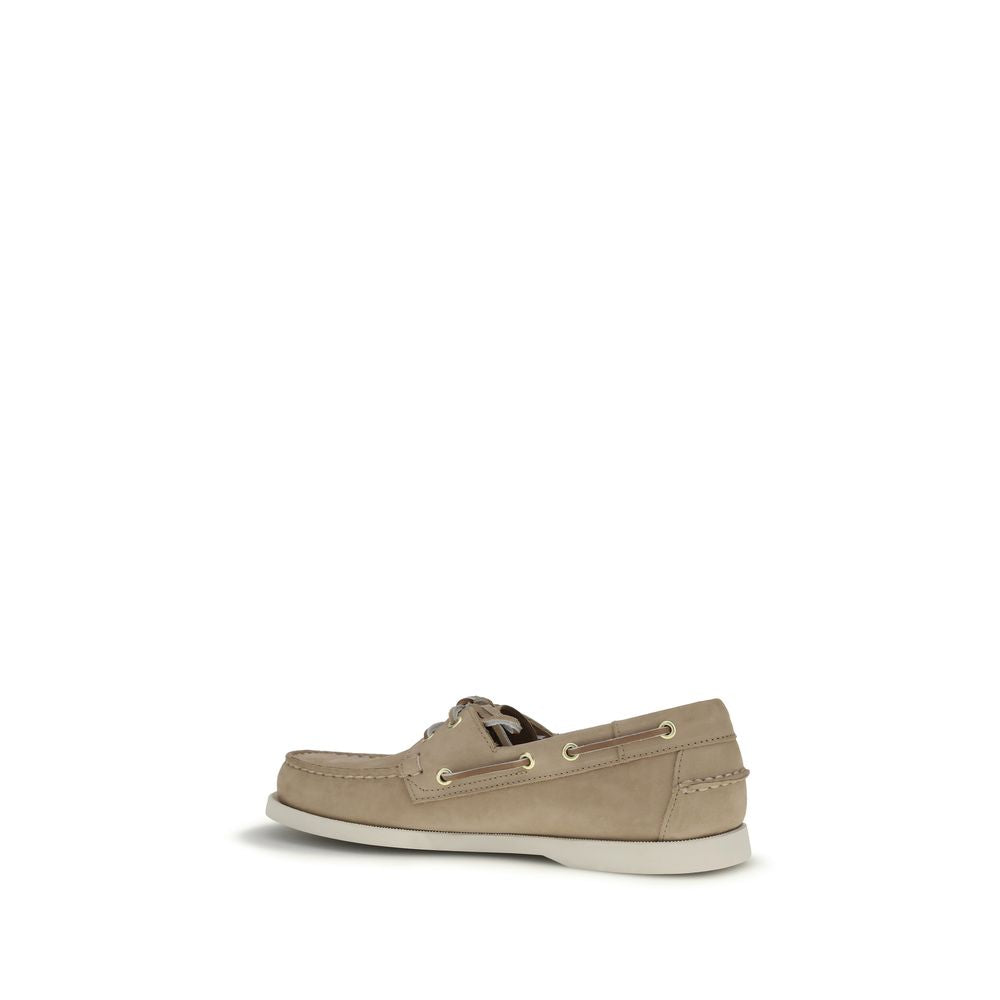 Sebago Beige Kalbsleder Bos Taurus Slipper-Loafer