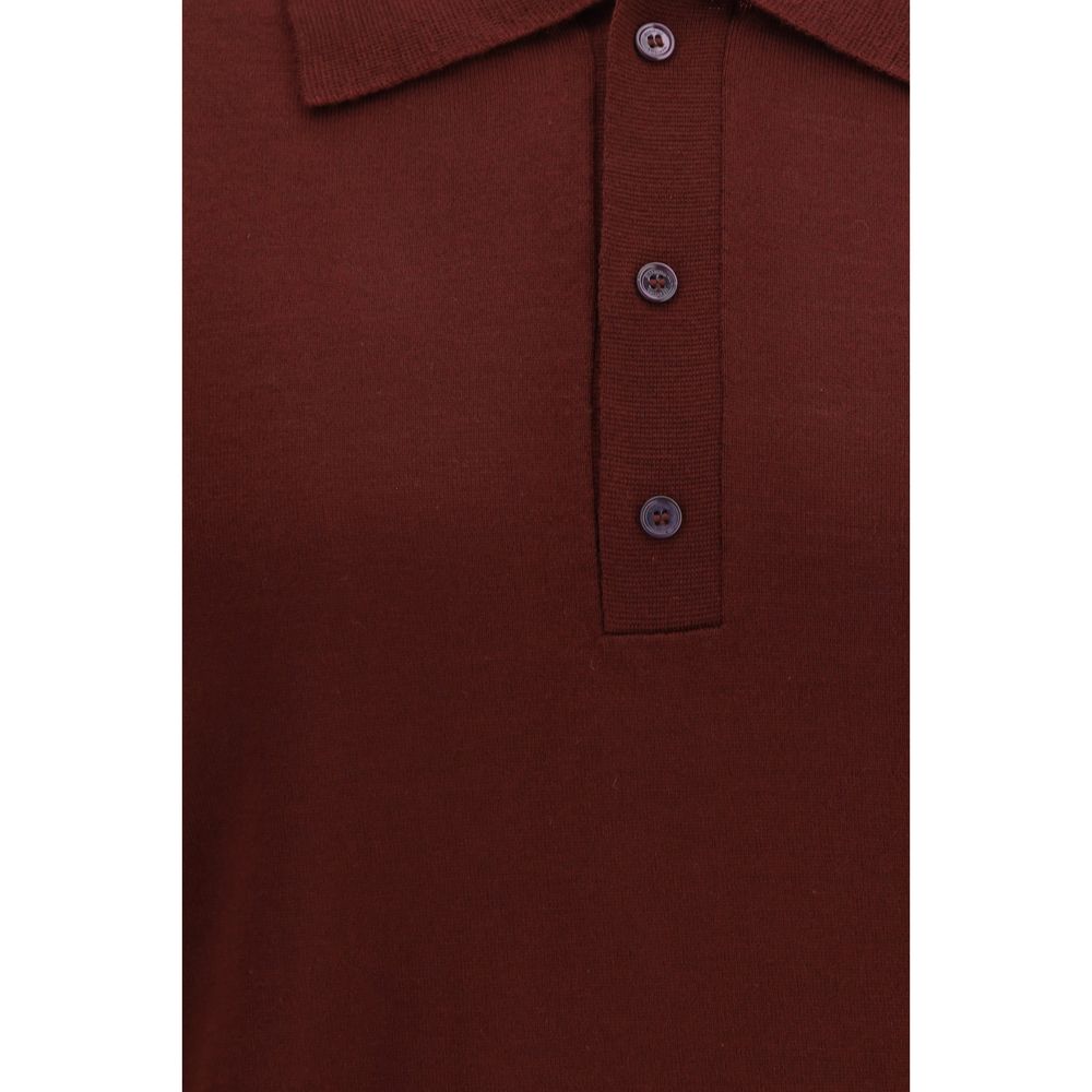 Valentino Bordeaux Woll-Polohemd Oves Aries