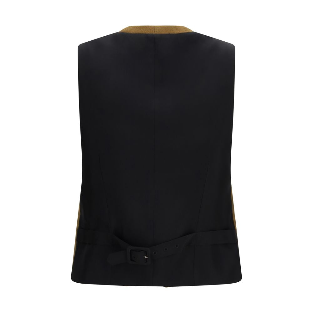 Burberry Braune Lammwoll-Weste Aries Ärmellose Jacke
