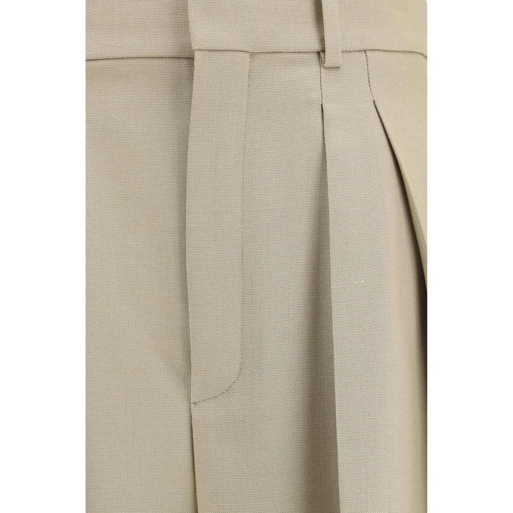 Saint Laurent Beige Woll Oves Aries Hose